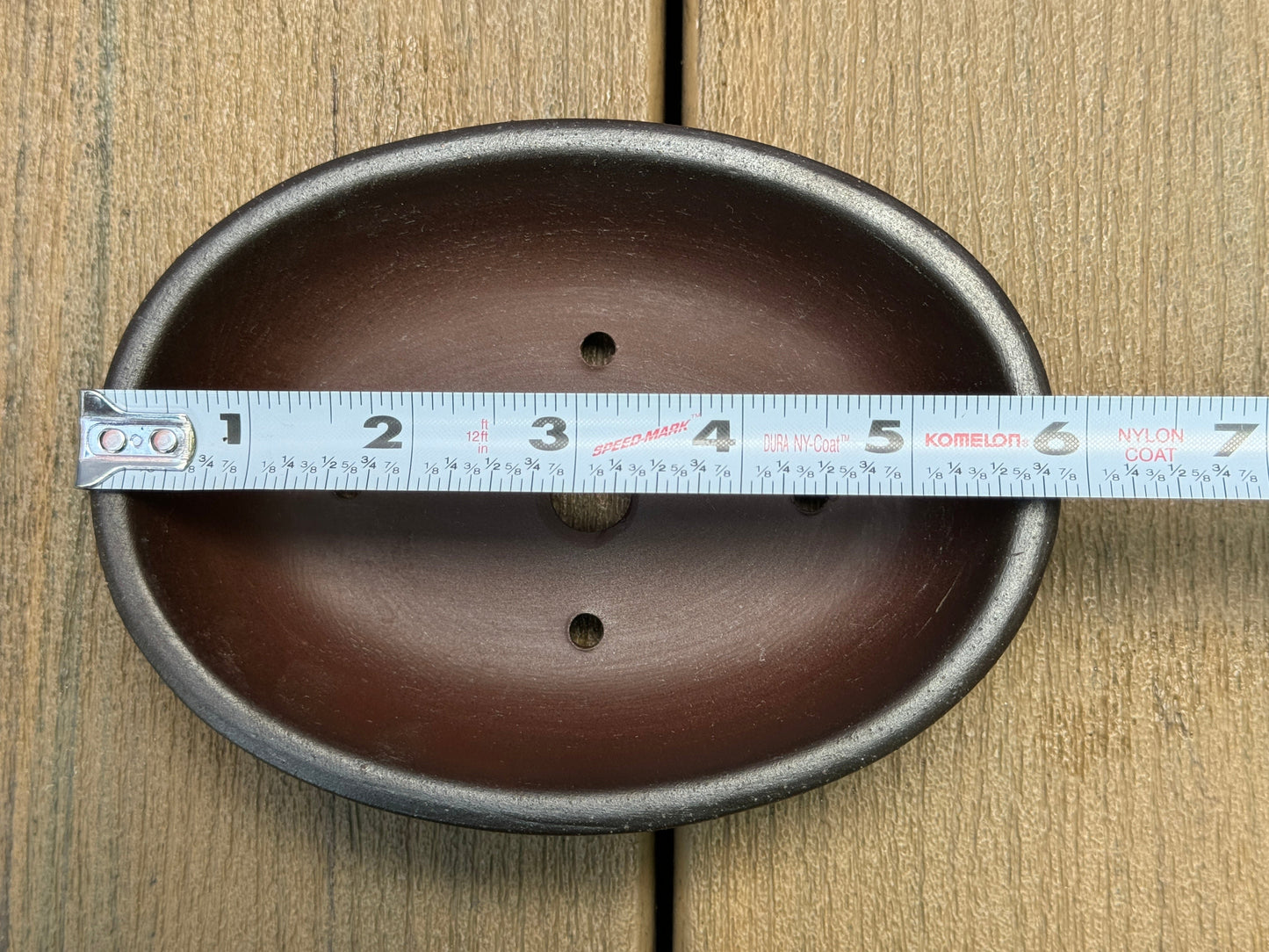 Gradient Finish Unglazed Shallow Oval Pot