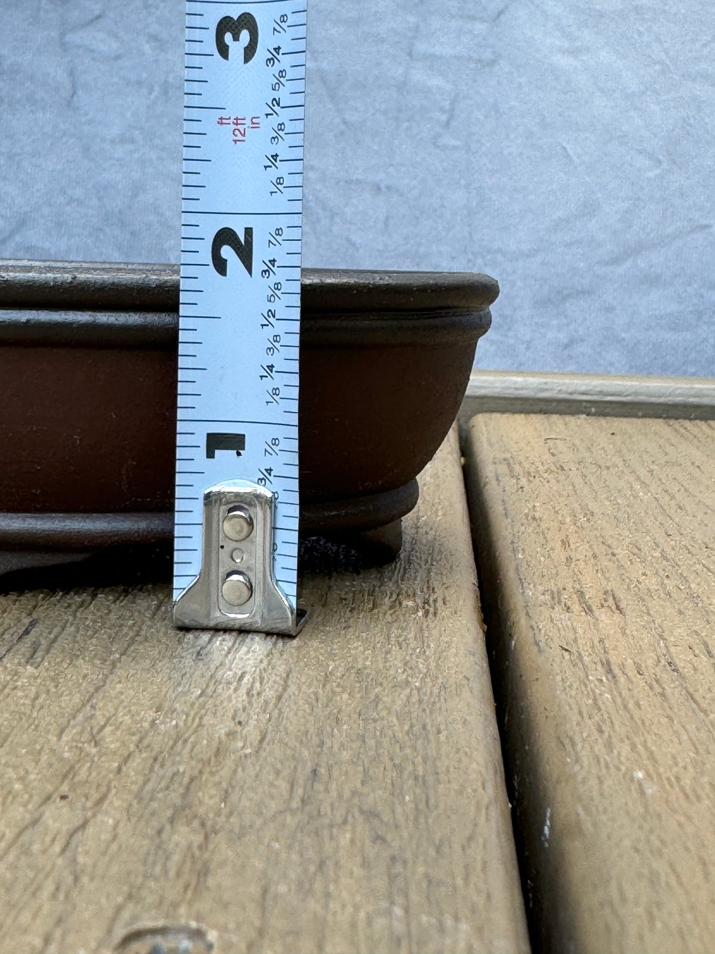 Gradient Finish Unglazed Shallow Oval Pot