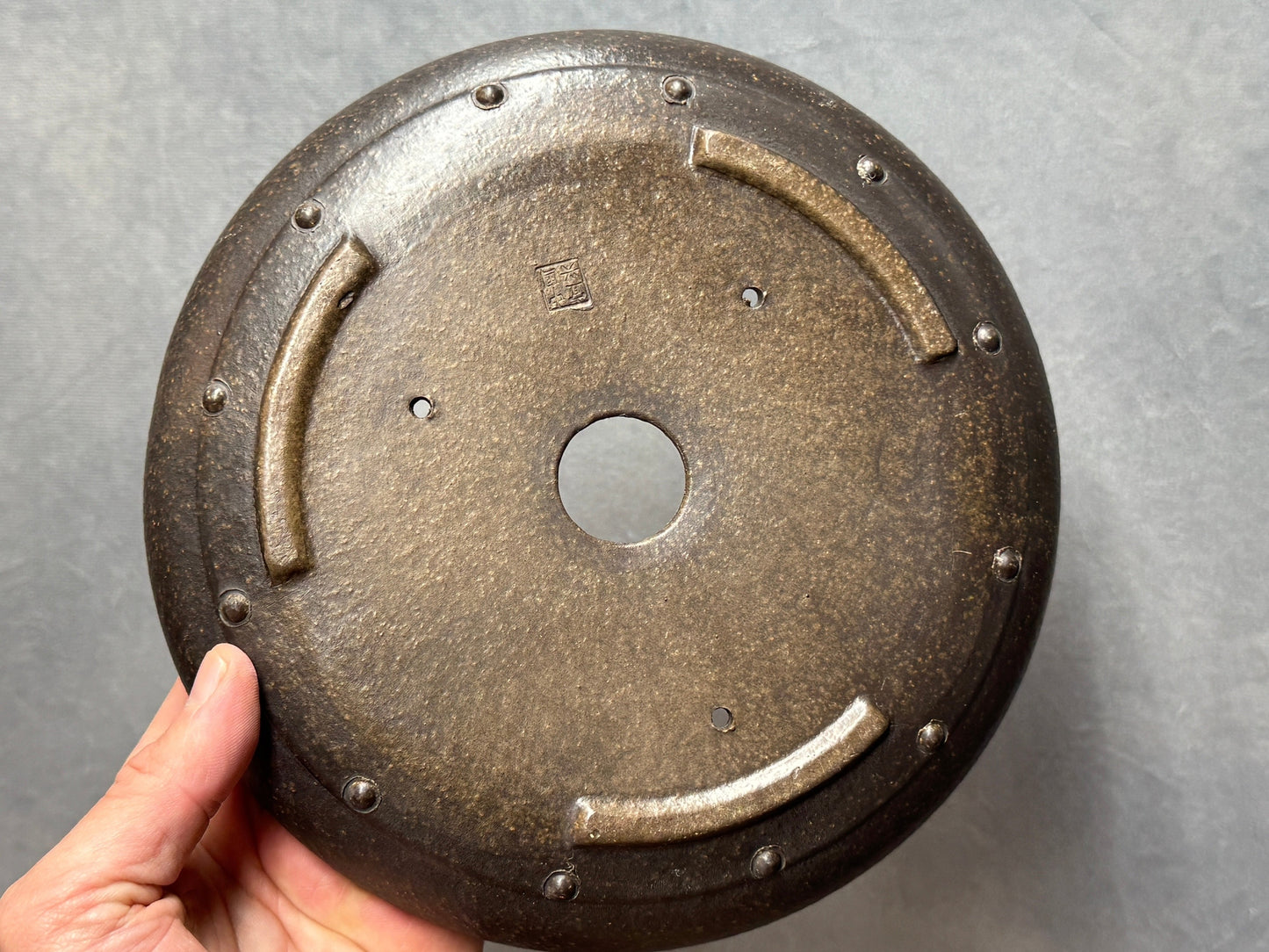 Shallow Riveted Round Pot