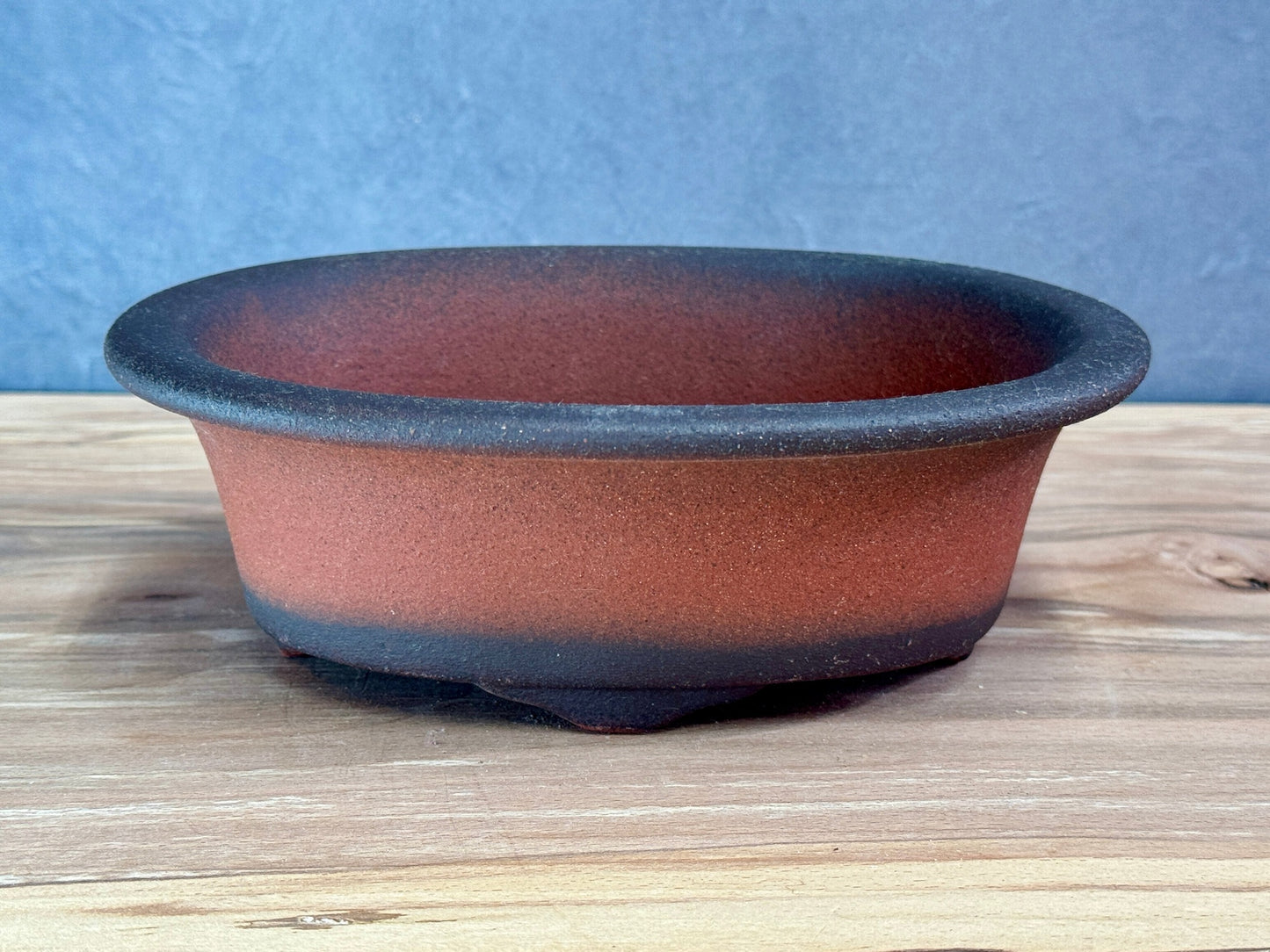 Gradient Finish Unglazed Tall Oval Pot