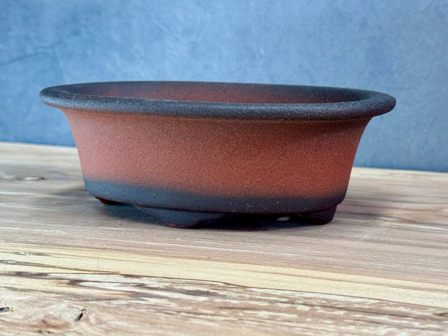 Gradient Finish Unglazed Tall Oval Pot
