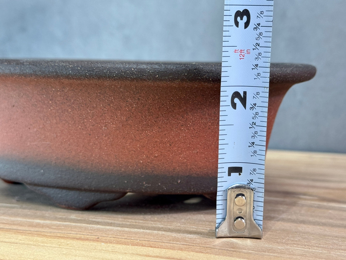 Gradient Finish Unglazed Tall Oval Pot