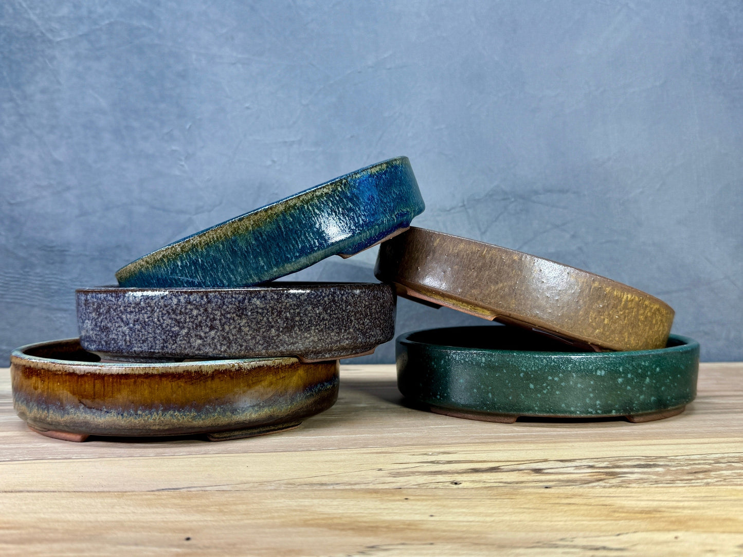 Shallow Multi-Glaze Korean Oval
