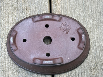 Gradient Finish Unglazed Shallow Oval Pot