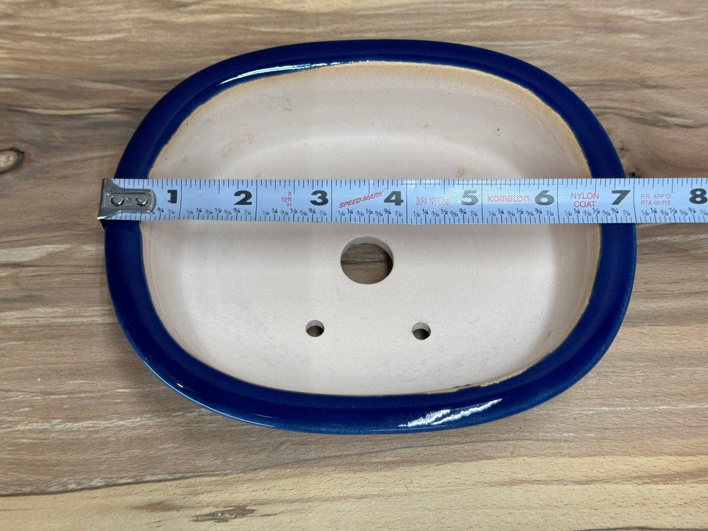 Shallow Deep Blue Oval Pot