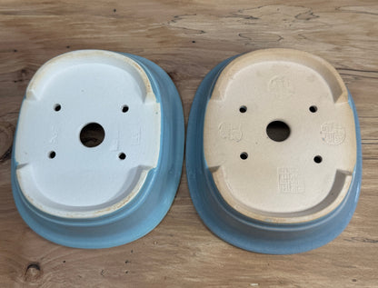 Deep Blue/Light Blue Oval Pot