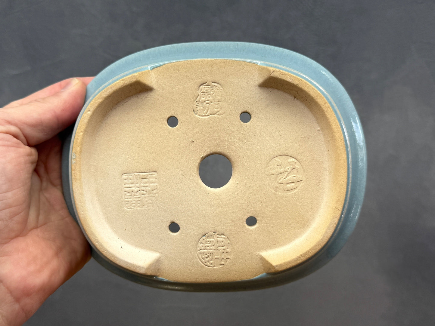 Deep Blue/Light Blue Oval Pot